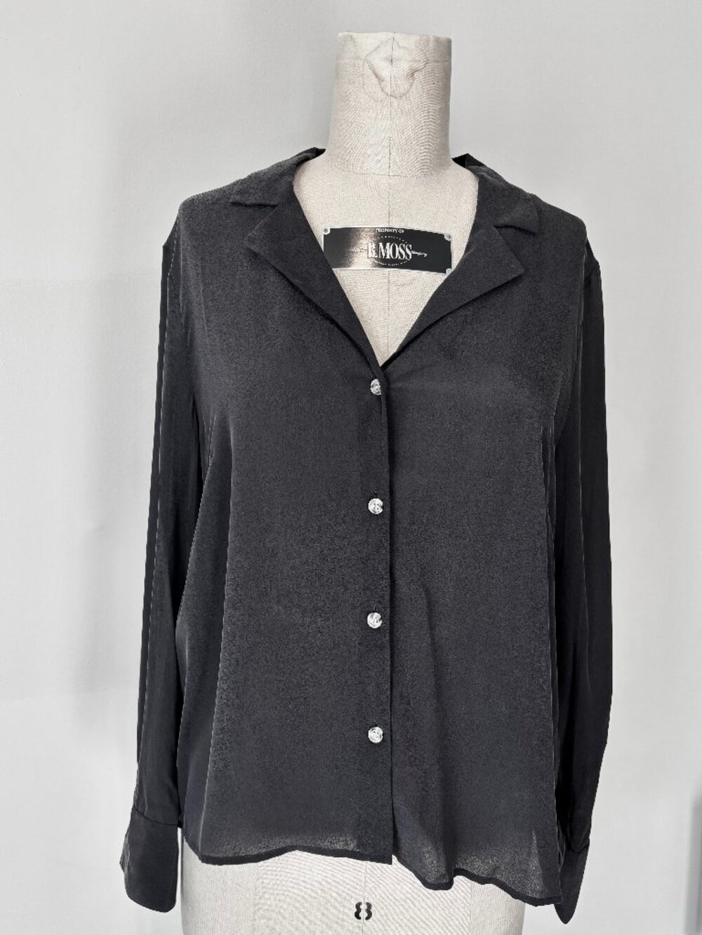 & Other Stories Black Silk Button Blouse NWT